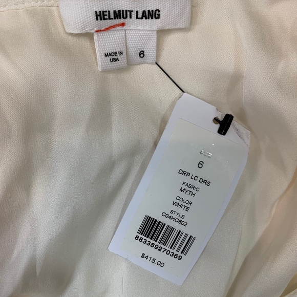 NWT HELMUT LANG White C04HC602 Sleeveless Flowy Lined Drape Dress NWT - Picture 13 of 16